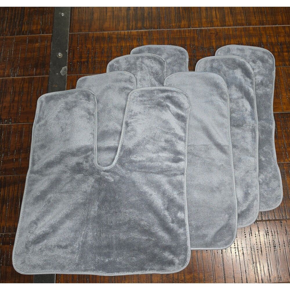 4-Pack Microfiber U-Shaped Facial Towels Esthetician Spa Treatment Split Gray